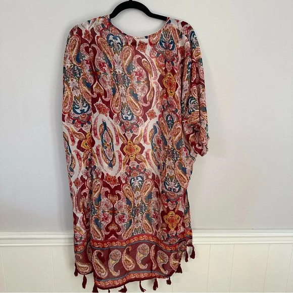 Live 4 Truth Women’s Short Sleeve Open Front Multicolor Paisley Kimono Sz 1X GUC - Picture 8 of 8
